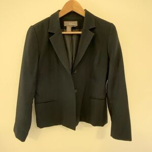 Norton McNaughton Petite Black Women's Tailored Wool Blazer Jacket